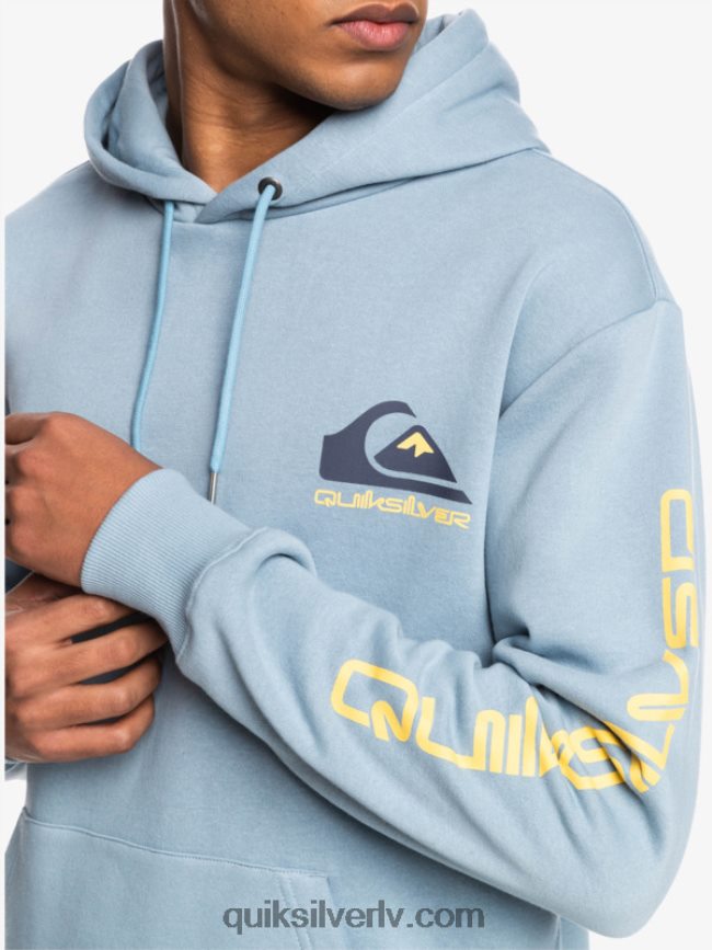 vīriešiem Quiksilver omni logo kapuces flīsa tops melns 88064R1090
