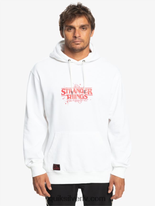 vīriešiem Quiksilver x Stranger lietas oficiālā logotipa kapuci balts 88064R1807