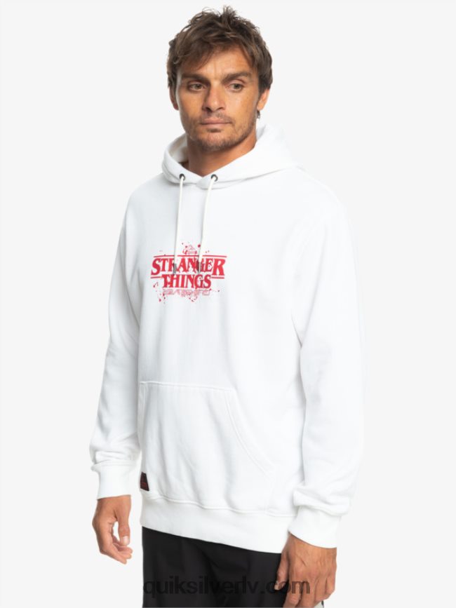 vīriešiem Quiksilver x Stranger lietas oficiālā logotipa kapuci balts 88064R1807