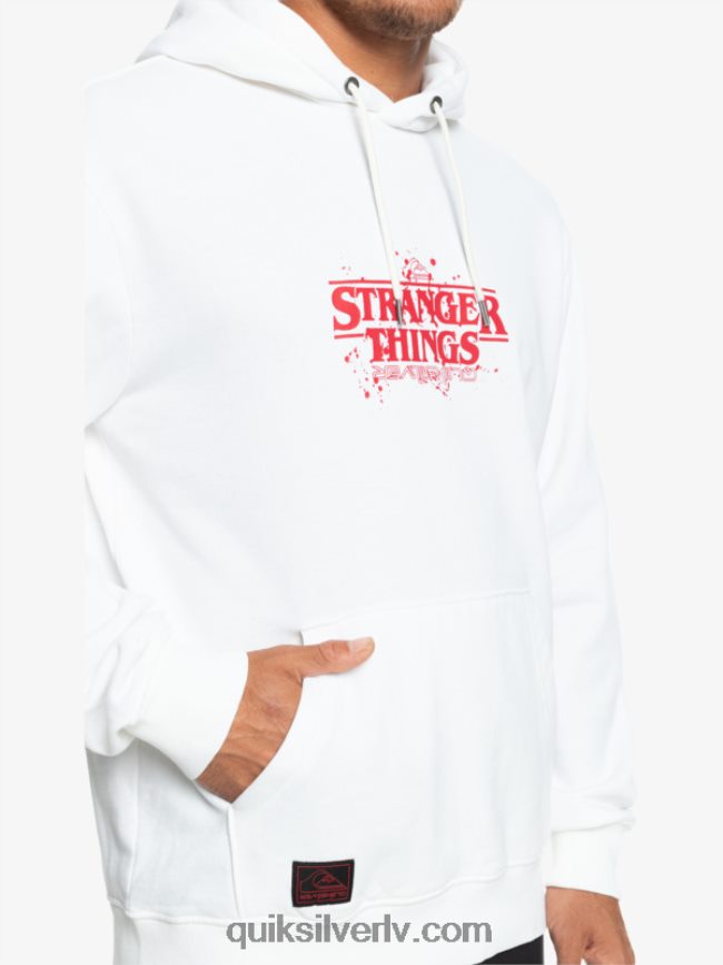 vīriešiem Quiksilver x Stranger lietas oficiālā logotipa kapuci balts 88064R1807