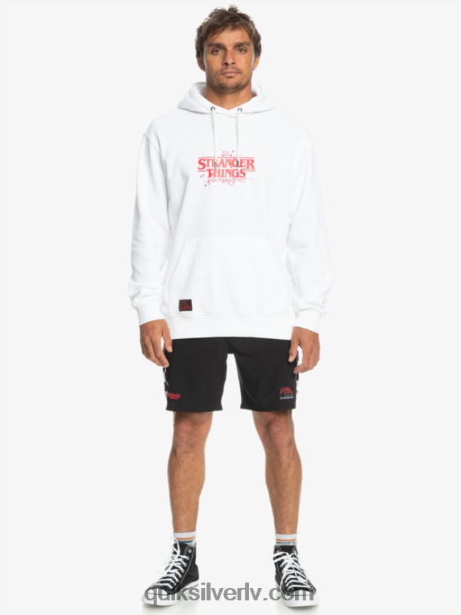 vīriešiem Quiksilver x Stranger lietas oficiālā logotipa kapuci balts 88064R1807