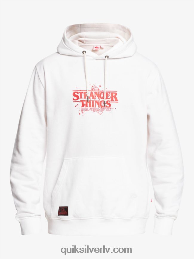 vīriešiem Quiksilver x Stranger lietas oficiālā logotipa kapuci balts 88064R1807