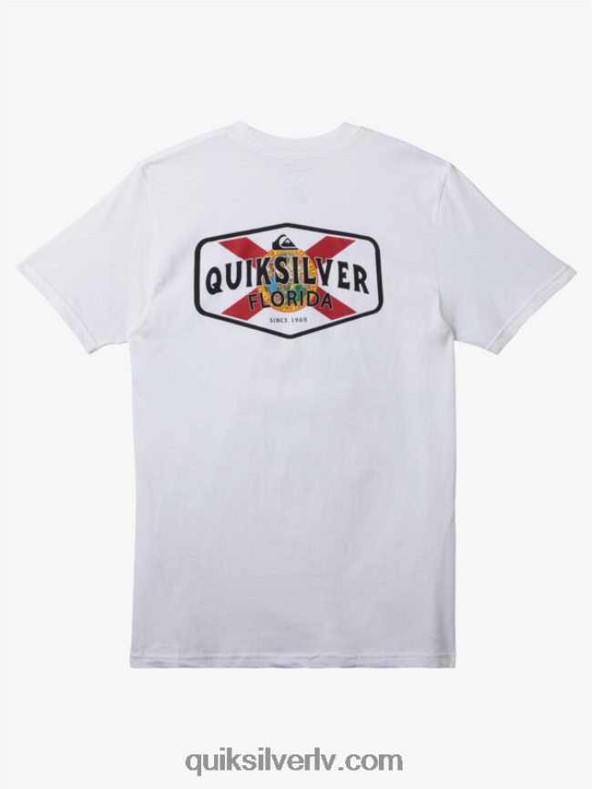 vīriešiem Quiksilver Floridas piekrastes t-krekls balts 88064R234