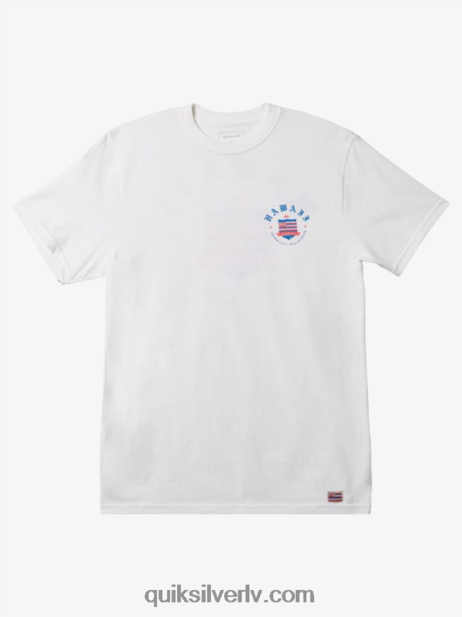 vīriešiem Quiksilver Havaju salu autoratlīdzības krekls balts 88064R997