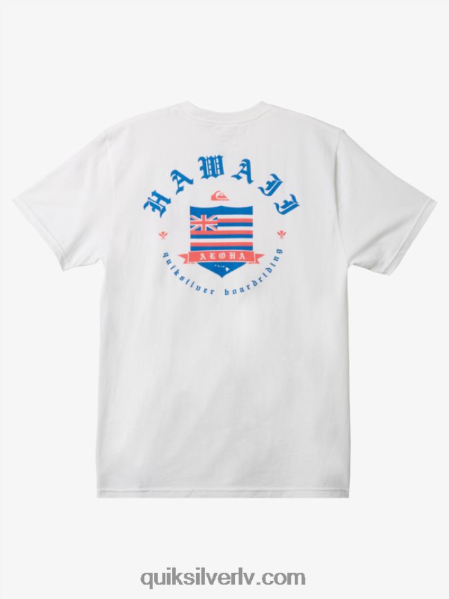 vīriešiem Quiksilver Havaju salu autoratlīdzības krekls balts 88064R997