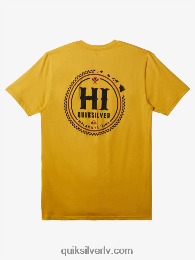 vīriešiem Quiksilver Hawaii Survivor T-krekls dzeltenums dzeltens 88064R117