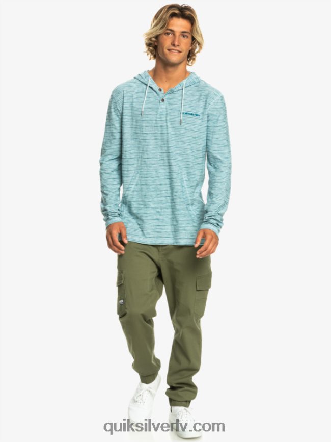 vīriešiem Quiksilver Kentin t-krekls ar kapuci ar garām piedurknēm debesu kentīns 88064R1354