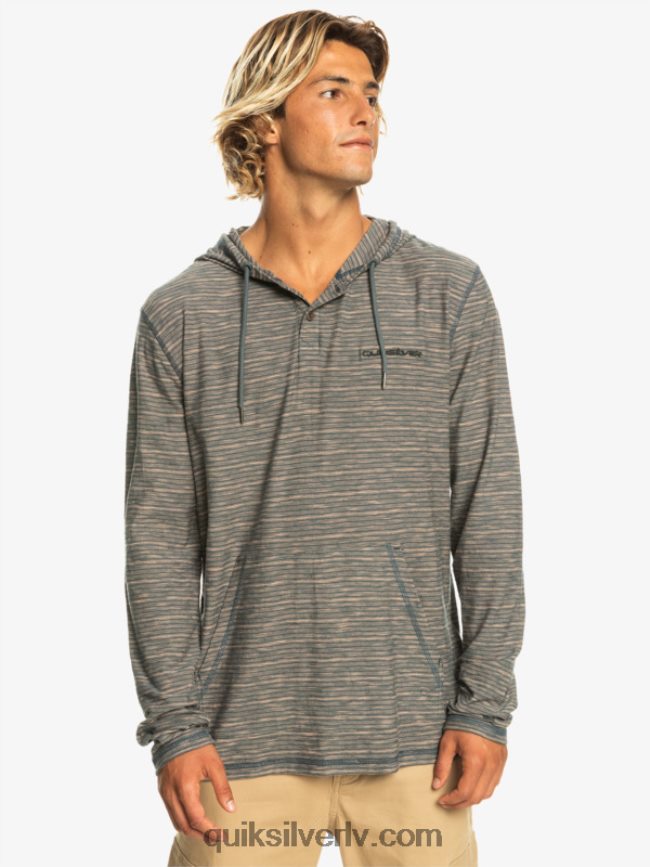 vīriešiem Quiksilver Kentin t-krekls ar kapuci ar garām piedurknēm tumšā šīfera kentīns 88064R1353