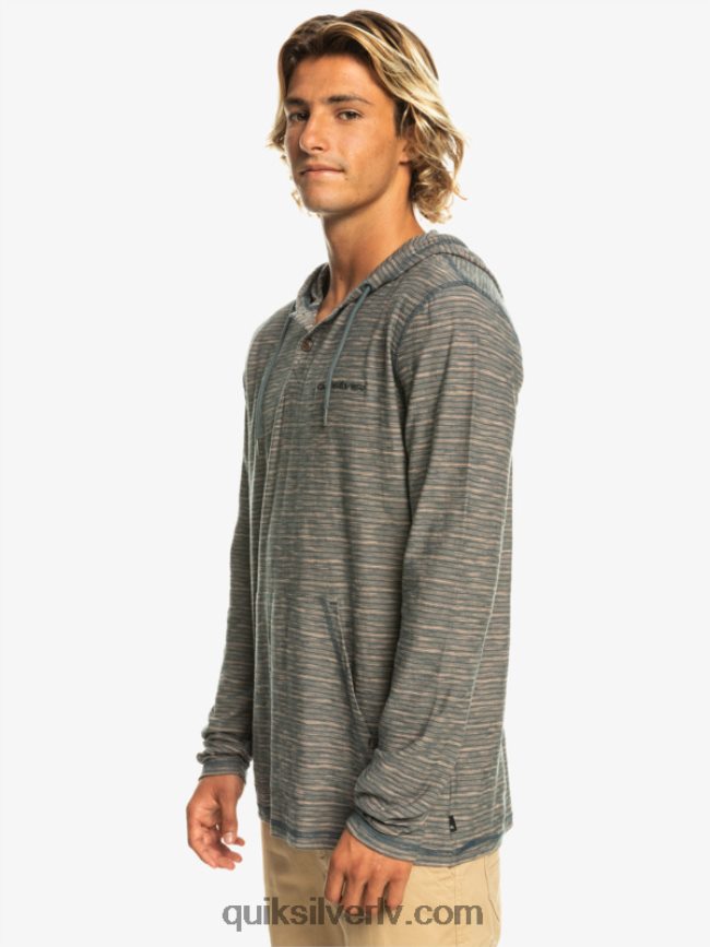 vīriešiem Quiksilver Kentin t-krekls ar kapuci ar garām piedurknēm tumšā šīfera kentīns 88064R1353