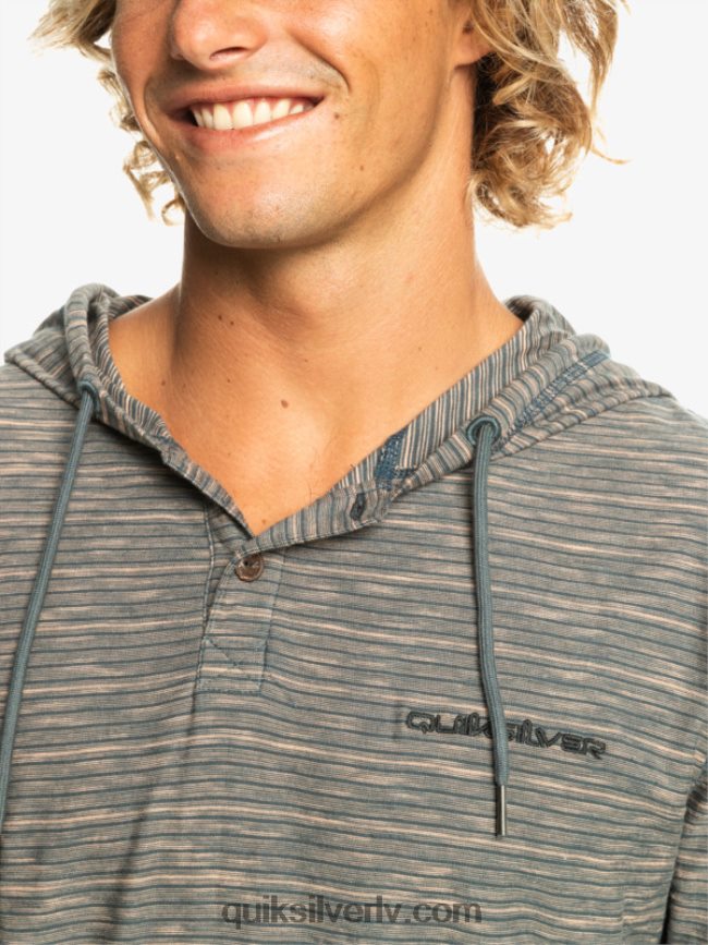 vīriešiem Quiksilver Kentin t-krekls ar kapuci ar garām piedurknēm tumšā šīfera kentīns 88064R1353