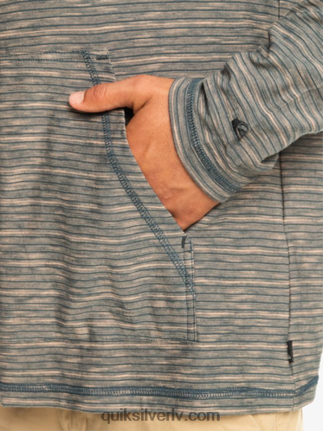 vīriešiem Quiksilver Kentin t-krekls ar kapuci ar garām piedurknēm tumšā šīfera kentīns 88064R1353