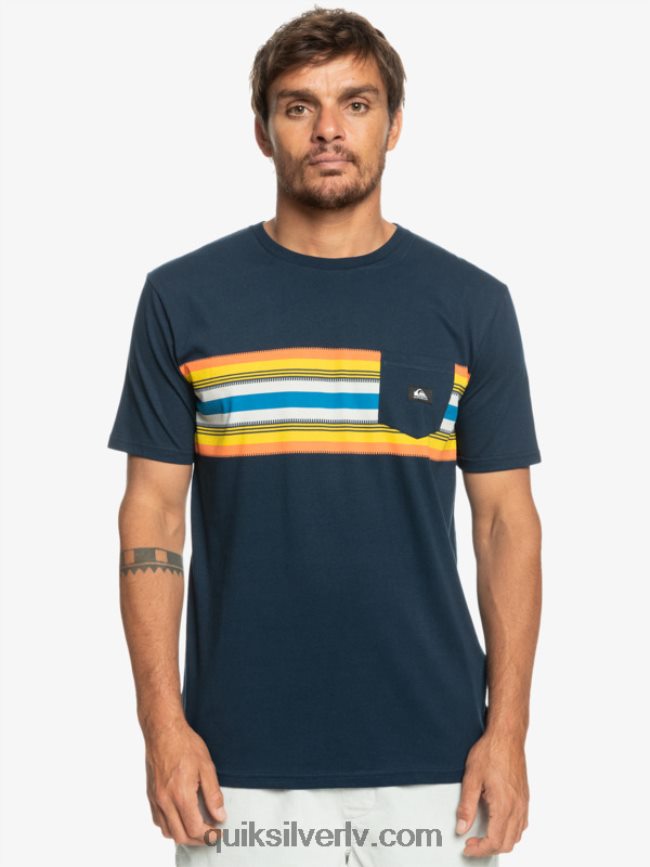 vīriešiem Quiksilver Surfadelica svītru kabatas t-krekls jūras žakete 88064R1064