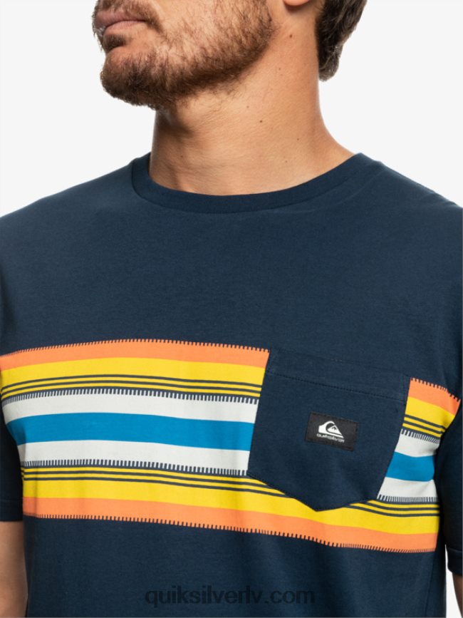 vīriešiem Quiksilver Surfadelica svītru kabatas t-krekls jūras žakete 88064R1064