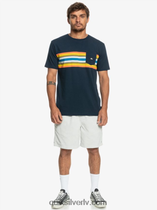 vīriešiem Quiksilver Surfadelica svītru kabatas t-krekls jūras žakete 88064R1064