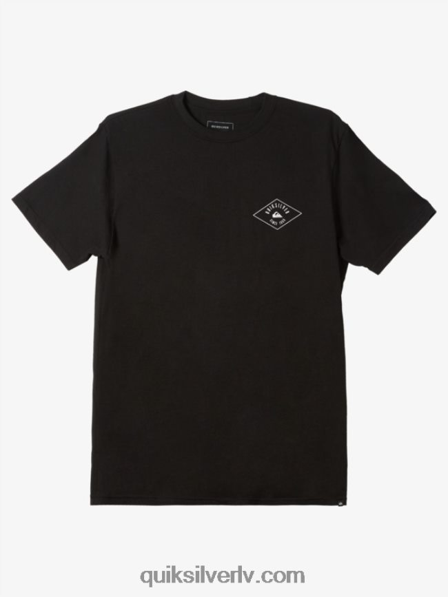 vīriešiem Quiksilver T-krekls ar apli apvilktu līniju melns 88064R1118
