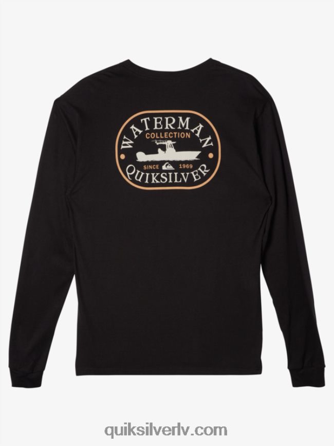 vīriešiem Quiksilver Waterman power trip t-krekls ar garām piedurknēm melns 88064R62