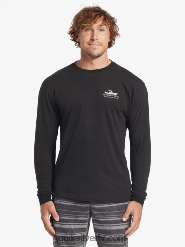 vīriešiem Quiksilver Waterman power trip t-krekls ar garām piedurknēm melns 88064R62