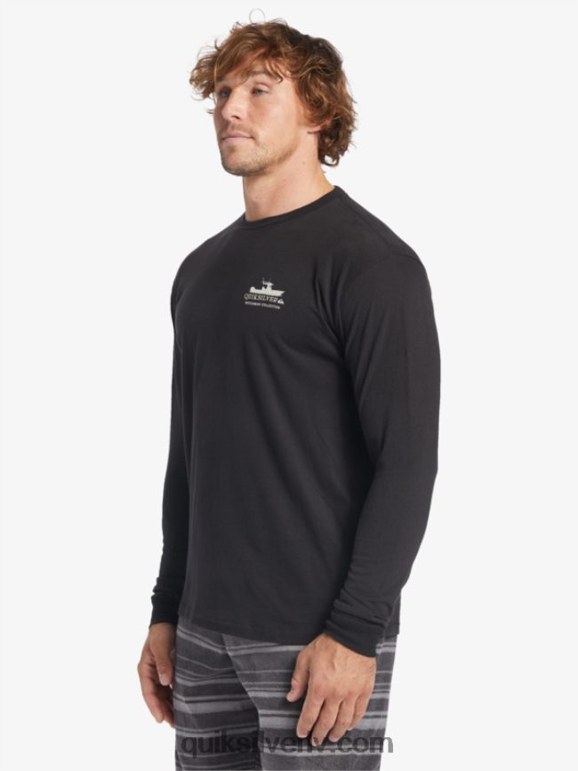 vīriešiem Quiksilver Waterman power trip t-krekls ar garām piedurknēm melns 88064R62