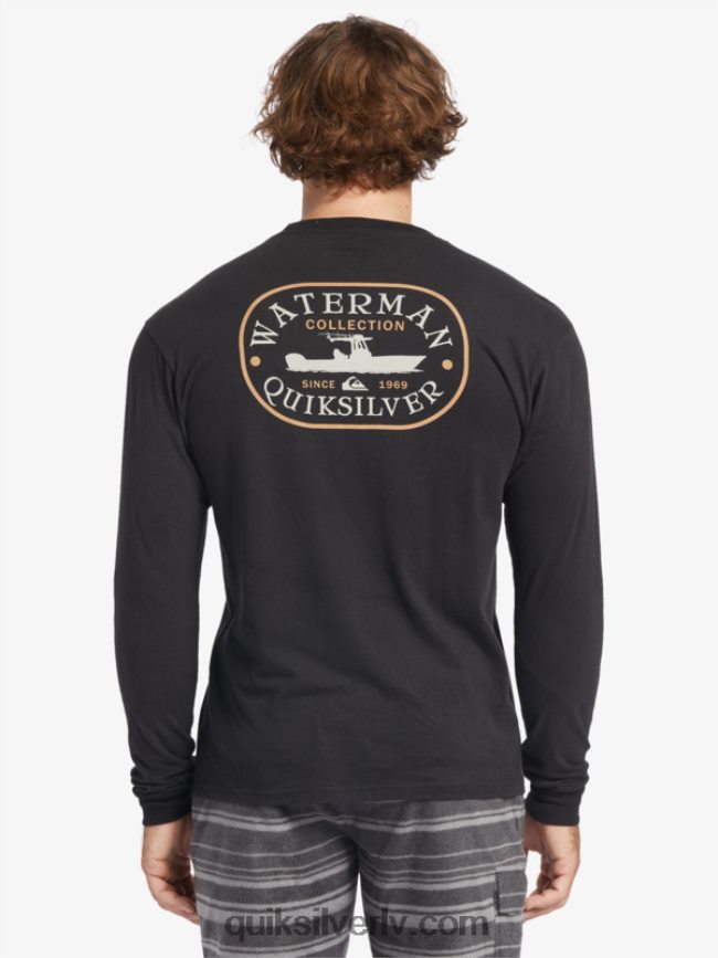 vīriešiem Quiksilver Waterman power trip t-krekls ar garām piedurknēm melns 88064R62