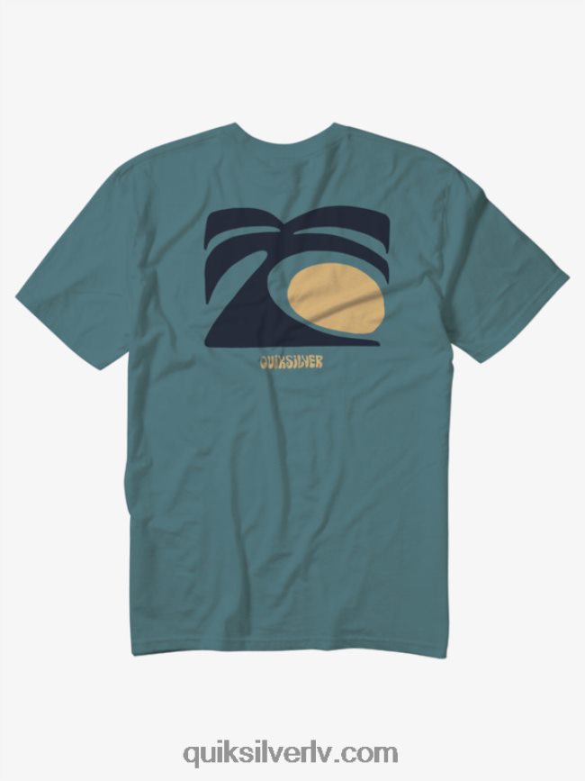 vīriešiem Quiksilver arts in palms t-krekls Bretaņas zilā 88064R1099