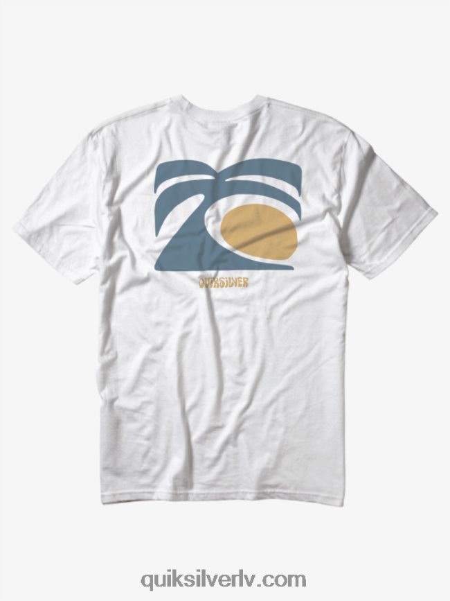 vīriešiem Quiksilver arts in palms t-krekls antīki balts 88064R1100