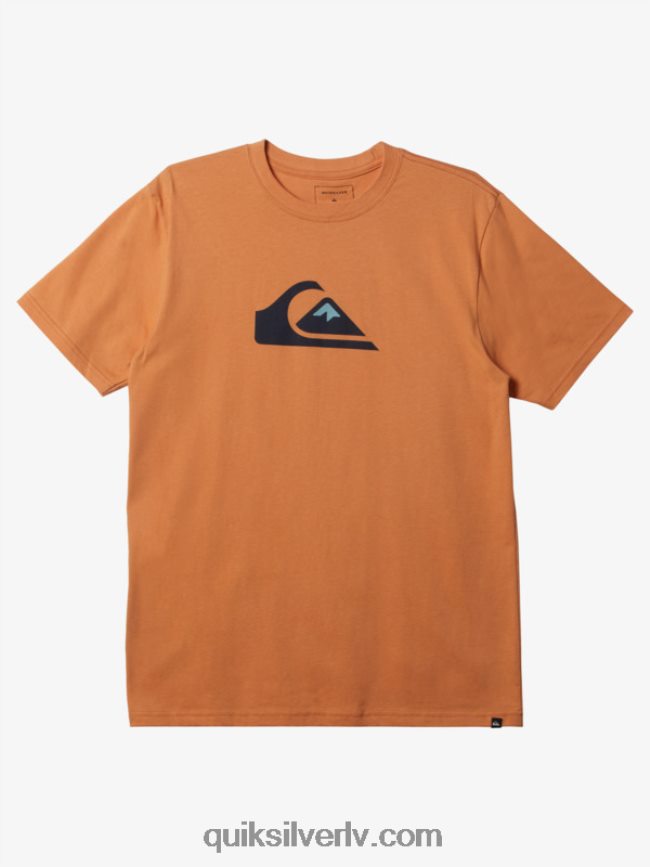 vīriešiem Quiksilver comp logo t-krekls vara iedegums 88064R194