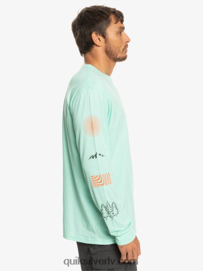 vīriešiem Quiksilver dabas fragments t-krekls ar garām piedurknēm pludmales stikls 88064R1037