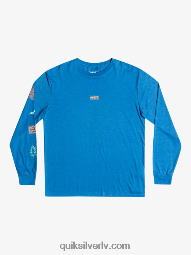 vīriešiem Quiksilver dabas fragments t-krekls ar garām piedurknēm snorkel zils 88064R1038