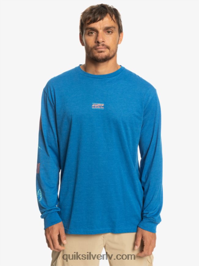 vīriešiem Quiksilver dabas fragments t-krekls ar garām piedurknēm snorkel zils 88064R1038