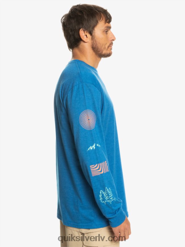 vīriešiem Quiksilver dabas fragments t-krekls ar garām piedurknēm snorkel zils 88064R1038