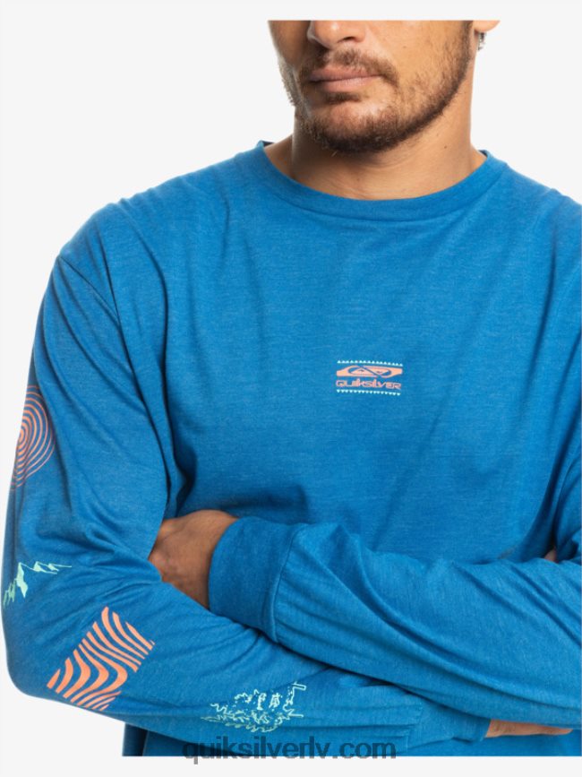 vīriešiem Quiksilver dabas fragments t-krekls ar garām piedurknēm snorkel zils 88064R1038