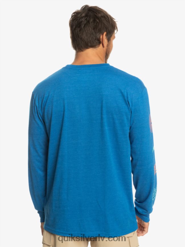vīriešiem Quiksilver dabas fragments t-krekls ar garām piedurknēm snorkel zils 88064R1038