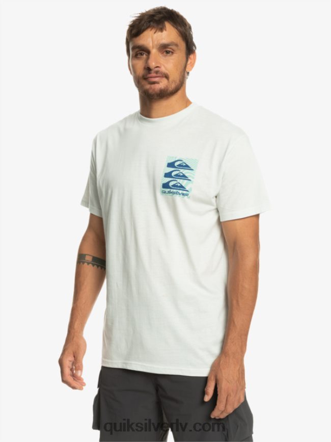 vīriešiem Quiksilver deformētu rakstu t-krekls sniegbalts 88064R1013