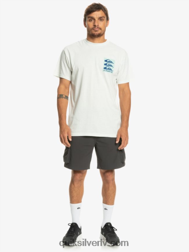 vīriešiem Quiksilver deformētu rakstu t-krekls sniegbalts 88064R1013