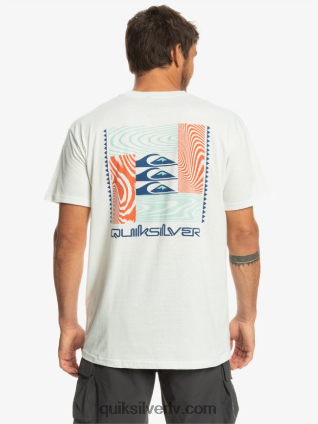 vīriešiem Quiksilver deformētu rakstu t-krekls sniegbalts 88064R1013