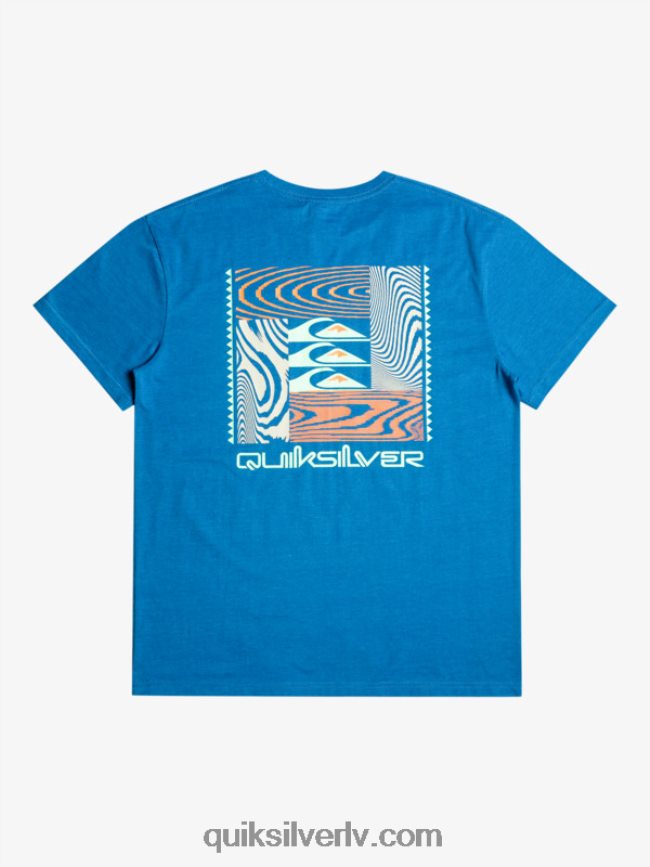 vīriešiem Quiksilver deformētu rakstu t-krekls snorkel zils 88064R1015