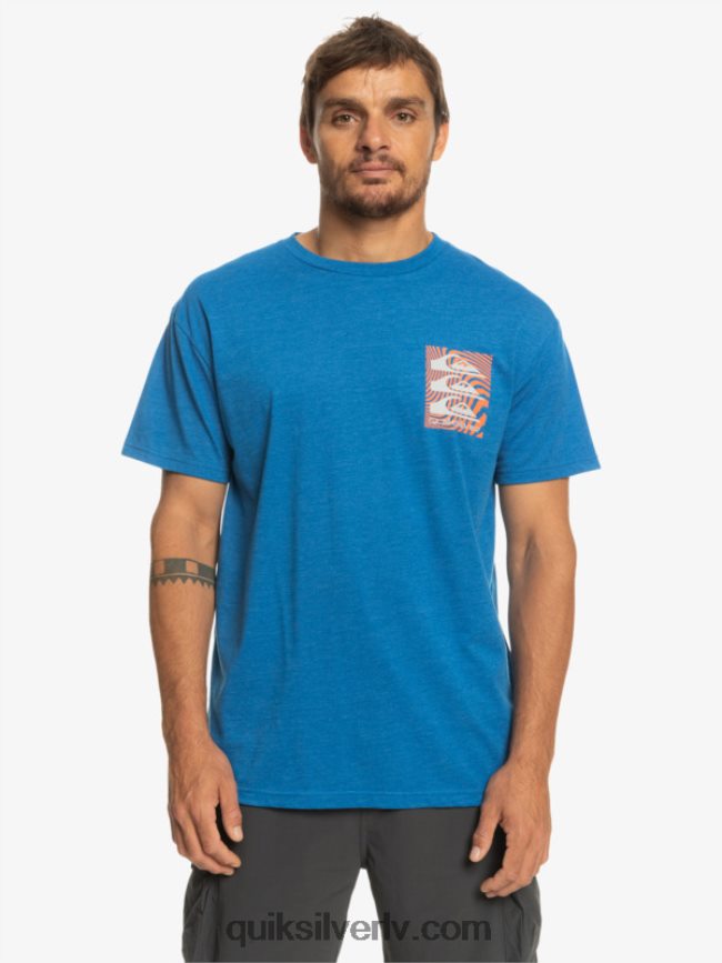 vīriešiem Quiksilver deformētu rakstu t-krekls snorkel zils 88064R1015