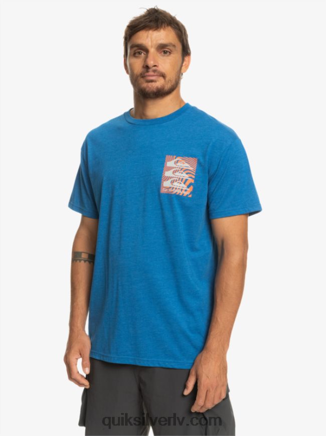 vīriešiem Quiksilver deformētu rakstu t-krekls snorkel zils 88064R1015