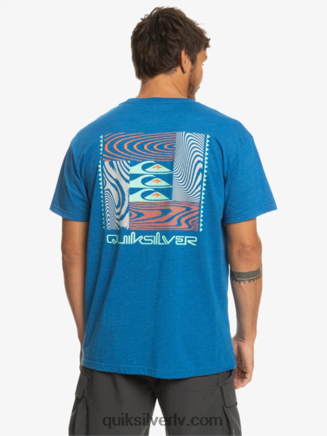 vīriešiem Quiksilver deformētu rakstu t-krekls snorkel zils 88064R1015