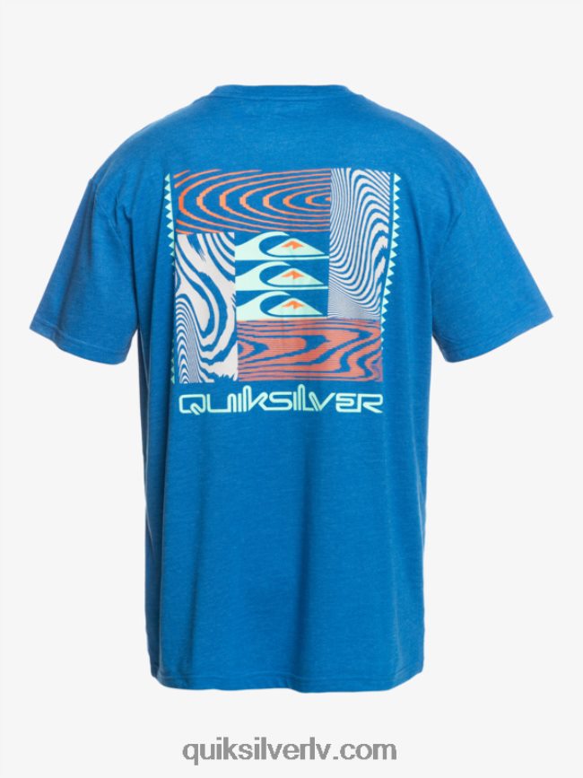 vīriešiem Quiksilver deformētu rakstu t-krekls snorkel zils 88064R1015