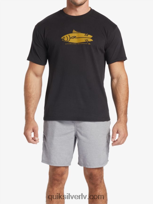 vīriešiem Quiksilver ūdenscilvēku zivju pasaku t-krekls melns 88064R58