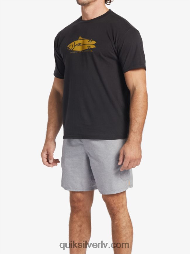 vīriešiem Quiksilver ūdenscilvēku zivju pasaku t-krekls melns 88064R58