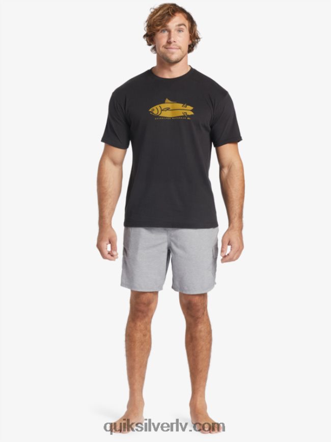 vīriešiem Quiksilver ūdenscilvēku zivju pasaku t-krekls melns 88064R58