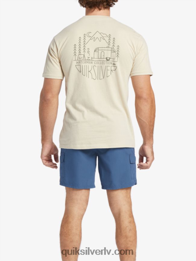 vīriešiem Quiksilver ūdensvīra brīvdabas t-krekls Brūnie rīsi 88064R57