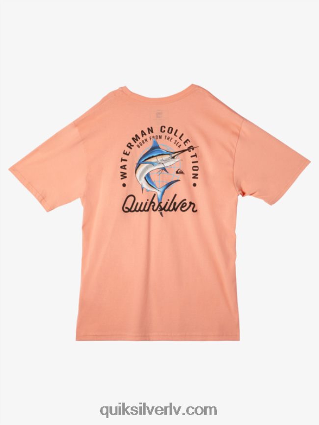 vīriešiem Quiksilver ūdensvīra skaistuma jūrā t-krekls persiku rozā 88064R52