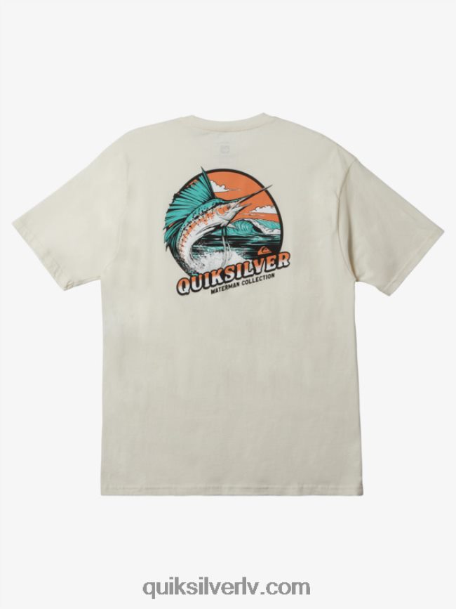 vīriešiem Quiksilver ūdensvīra t-krekls ar spurām antīki balts 88064R1047