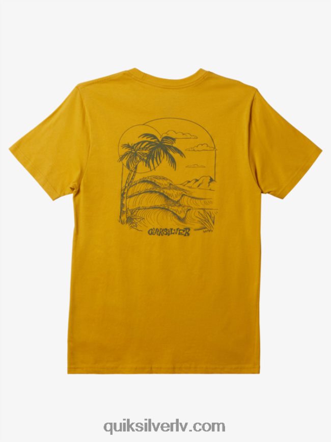 vīriešiem Quiksilver evakuācijas ceļa t-krekls dzeltenums dzeltens 88064R119