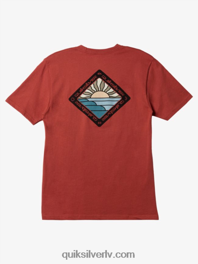 vīriešiem Quiksilver gleznainā ceļojuma t-krekls marsala 88064R1145