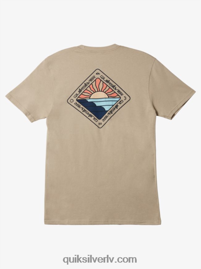 vīriešiem Quiksilver gleznainā ceļojuma t-krekls plaza taupe 88064R1146