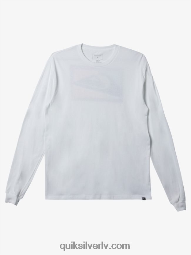 vīriešiem Quiksilver gradientu apdrukas t-krekls ar garām piedurknēm balts 88064R437